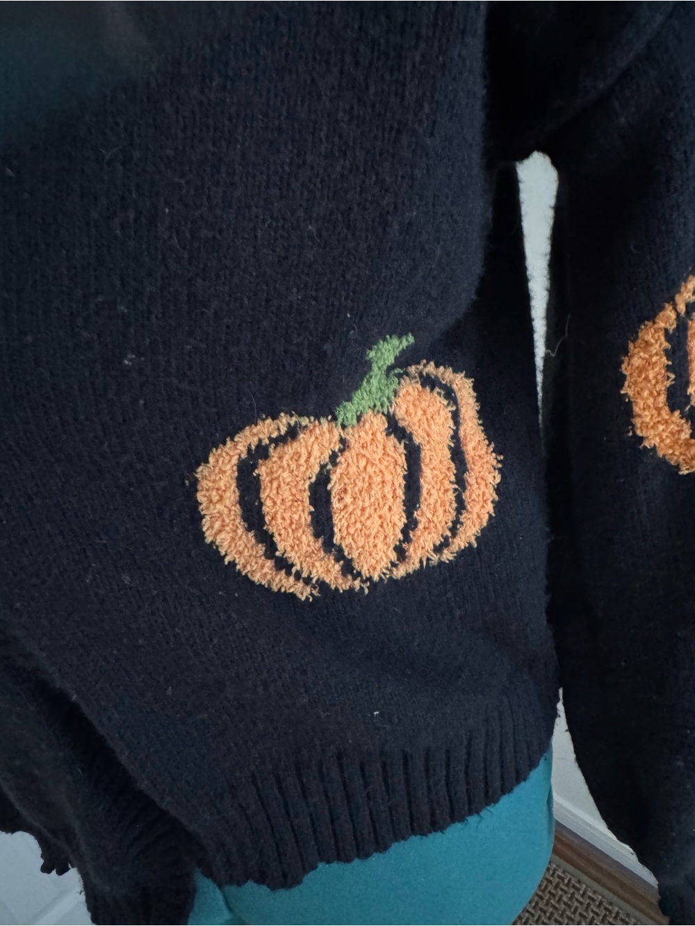 Black Pumpkin Knit Cardigan Sweater - Picture 2 of 9